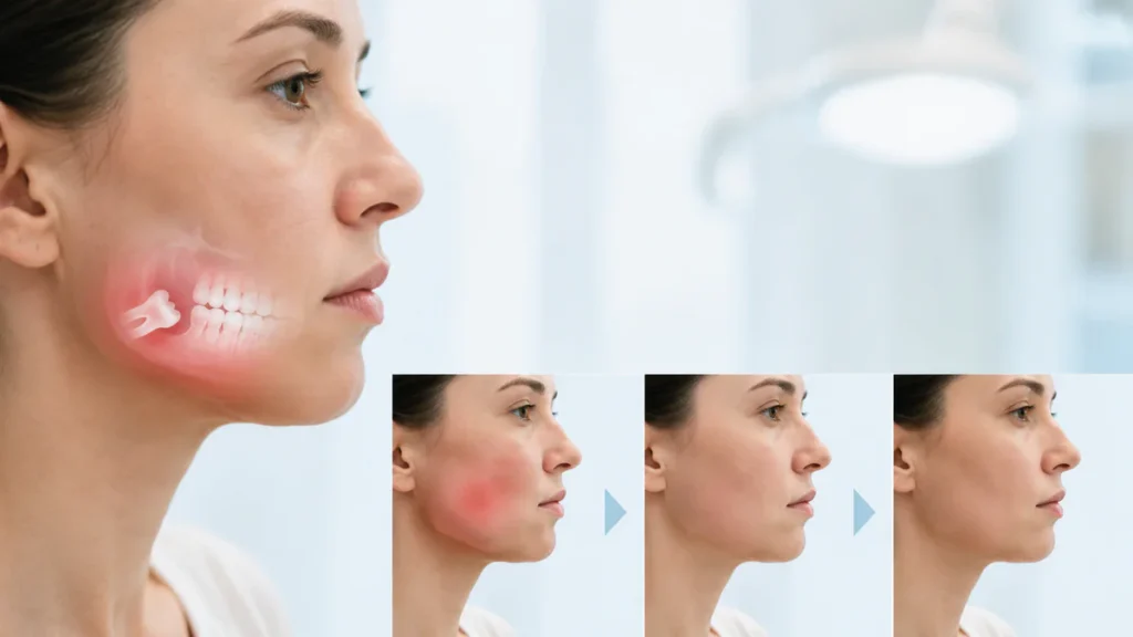 Gonflement dent de sagesse durée : est-ce normal après une extraction ?